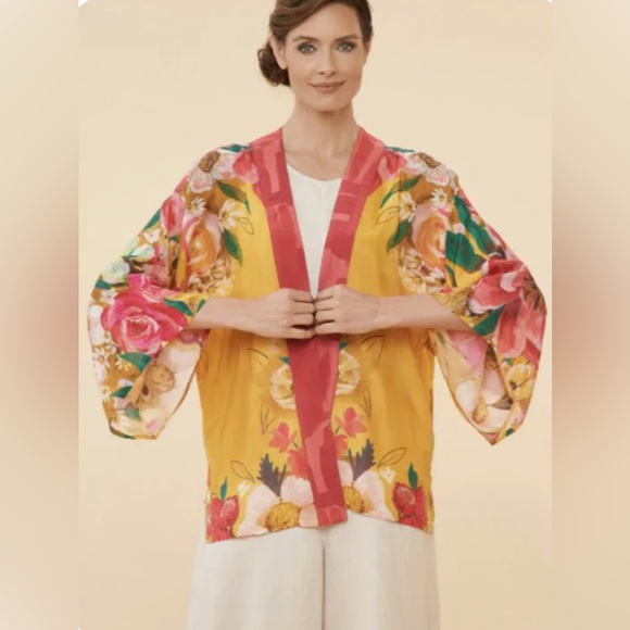 powder Jackets & Blazers - POWDER- Ireland Floral Kimono Cardigan New